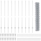 vidaXL verižna ograja s 20 U postajami Srebrna 1.4x10 m Jeklo | Shoptok.si