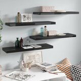 Maison Chic 4 kosi Stenske Police - Viseče police visok sijaj črne 80x23,5x3,8 cm MDF, (21794152) | Shoptok.si