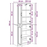  Set ormara 2 kom. Crna Konstruirano drvo - Crna | shoptok.hr