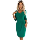 Numoco 255-4 IRIS Dress with pleats and neckline - GREEN