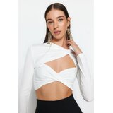 TRENDYOLMILLA ženska bluza TPRAW23BZ00030, Ecru-Ecru | Eponuda.com