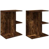 Furnova Nočna omarica 2 kosa dimljeni hrast 46,5x29x61 cm inž. les, (21927761) | Shoptok.si