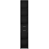 Police za knjige s ladicama Crni hrast 30 x 42.4 x 185.2 cm | Eponuda.com
