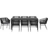  Vrtni set za objed 9 kom. Crna Čelik s prahom premazan | shoptok.hr