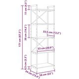  Polica Umjetnički hrast 56 x 34 x 171 cm Konstruirano drvo | shoptok.hr