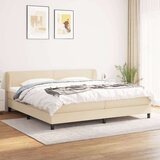  Box spring postelja z vzmetnico krem 200x200 cm blago, (20894450) Cene