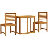 Bistro set za vrt 3 pcs Smeđa Čvrsto drvo akacije | shoptok.hr