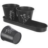 Orion Kovinski cvetlični lonci v kompletu 3 ks za zelišča ø 11 cm Black – | Shoptok.si