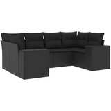  6-dijelni set vrtnih sofa s jastucima crni od poliratana Crna 83 x 62 x 69 cm | shoptok.hr