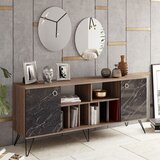 Hanah home lorenz ayna walnutblack console | ePonuda.com