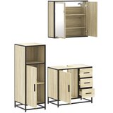  3-dijelni set kupaonskog namještaja boja hrasta sonome drveni | shoptok.hr