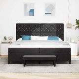  Krevet s opruga kutije s madracem Crna 200 x 200 cm Baršun | shoptok.hr