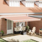 vidaXL ročna retraktibilna tenda črtasta 450x300 cm | Shoptok.si