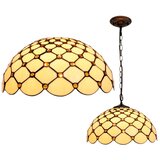 Brilagi Tiffany vitražni luster na lancu IVORY SMOOTH 1xE27/60W/230V pr.40 cm Slike