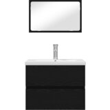 vidaXL Set namještaja za kupaonicu s pohranom s ogledalom 3 pcs hrast artisan | shoptok.hr