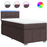 vidaXL Box spring postelja z vzmetnico temno rjava 80x200 cm blago, (21307471) | Shoptok.si
