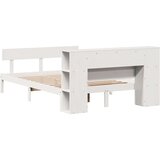 vidaXL Krevet s regalom z knjige bez madraca bijeli 150x200cm borovina | shoptok.hr