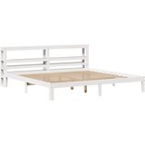 vidaXL Okvir kreveta s uzglavljem bijeli 180 x 200 cm masivna borovina | shoptok.hr