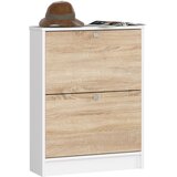 AKORD Omarica Za Čevlje, 2 Preklopna Vrata, Bela/Hrast Sonoma, (5000332841) | Shoptok.si
