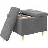  Otoman za pohranu s jastukom Tamno siva 60 x 60 x 45 cm Baršun | Eponuda.com