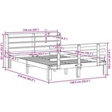  Posteljni okvir z vzglavjem 140x200 cm trdna borovina, (21308137) | Shoptok.si