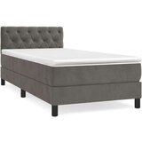 Box spring postelja z vzmetnico temno siva 80x200 cm žamet, (20898809) | Shoptok.si