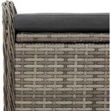  Klupa za pohranu s jastukom siva 115 x 51 x 52 cm od poliratana | shoptok.hr