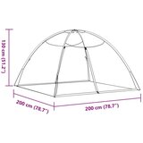 vidaXL Komarnik mongolski z vrati 220 mreža črna 200x200x135 cm | Shoptok.si