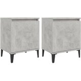  Noćni ormarići s metalnim nogama boja betona 40 x 30 x 50 cm | Eponuda.com