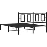  Metalni okvir za krevet s uzglavljem crni 140x190 cm | shoptok.hr
