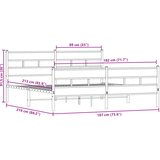  Metalni okvir kreveta bez madraca boja hrasta 183x213 cm | shoptok.hr