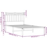 Metalni okvir za krevet s uzglavljem crni 100x190 cm | shoptok.hr