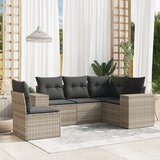 Maison Chic Seti vrtnega pohištva - Vrtna garnitura - Vrtni pohištvo set 5-delna z blazinami siv poli ratan, (21818658) | Shoptok.si