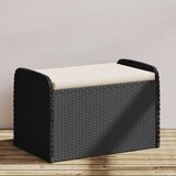  Klupa za pohranu s jastukom crna 80 x 51 x 52 cm od poliratana Cijene