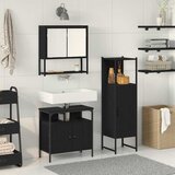 Set namještaja za kupaonicu 3 kom. Crna Konstruirano drvo | Shoptok.si