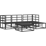 vidaXL Sjedeća garnitura za vrt 5 pcs Crna 213 x 141.5 x 71 cm | shoptok.hr