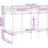 vidaXL Dvoposteljna postelja brez vzmetnice črna 90x200 cm jeklo | Shoptok.si