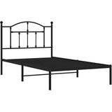  Metalni okvir za krevet s uzglavljem crni 100x190 cm | shoptok.hr