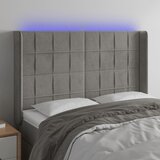  LED uzglavlje svjetlosivo 147 x 16 x 118/128 cm baršunasto | shoptok.hr