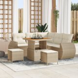 vidaXL 8-dijelni vrtni sofa set s jastucima bež poli ratan akacija | shoptok.hr