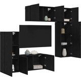  TV zidna jedinica 5 kom. Crni hrast Konstruirano drvo Crna 100 x 30 x 41 cm | shoptok.hr