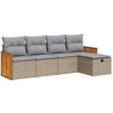 Maison Chic Seti vrtnega pohištva - Vrtna garnitura - Vrtni pohištvo set 5-delna z blazinami bež poli ratan, (21816027) | Shoptok.si