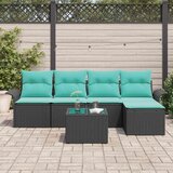  Vrtna sedežna garnitura s shranjevanjem 6 pcs Črna poli ratan, (5000145668) | Shoptok.si