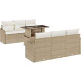 vidaXL 7-dijelni vrtni sofa set s jastučićima bež poli ratana | shoptok.hr