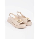 GOODIN Flat sandals beige with decoration | Shoptok.si