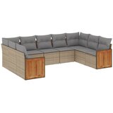  9-dijelni set vrtnih sofa s jastucima bež od poliratana | shoptok.hr