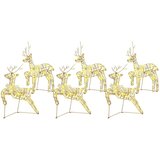 vidaXL LED jelene med 180 LED 6 pcs Zlata 64 x 42 x 15 cm PET | Shoptok.si