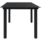  Vrtna garnitura - 7-dijelni vrtni blagovaonski set od poliratana i stakla - Crna Dužina stola 190 cm 6 | shoptok.hr