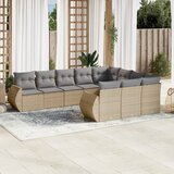  10-dijelni set vrtnih sofa s jastucima bež od poliratana | shoptok.hr