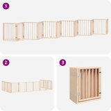  Vrata za pse s vratašcima 12 panela sklopiva 600 cm drvo topole | shoptok.hr